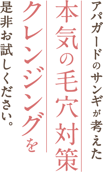 アパガードのサンギが考えた本気の毛穴対策クレンジングを是非お試しください。