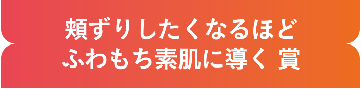 頬ずりしたくなるほどふわもち素肌に導く 賞