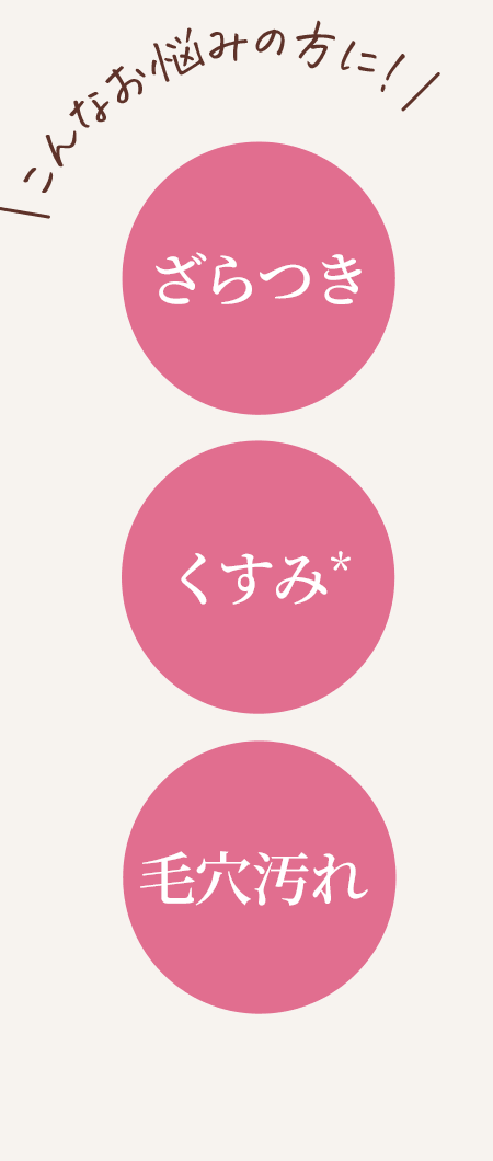 ざらつき/くすみ*/毛穴汚れ