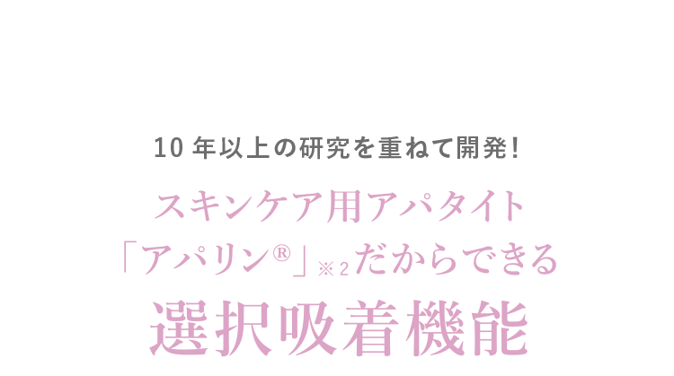 スキンケア用アパタイト アパリン&reg; だからできる 選択吸着機能