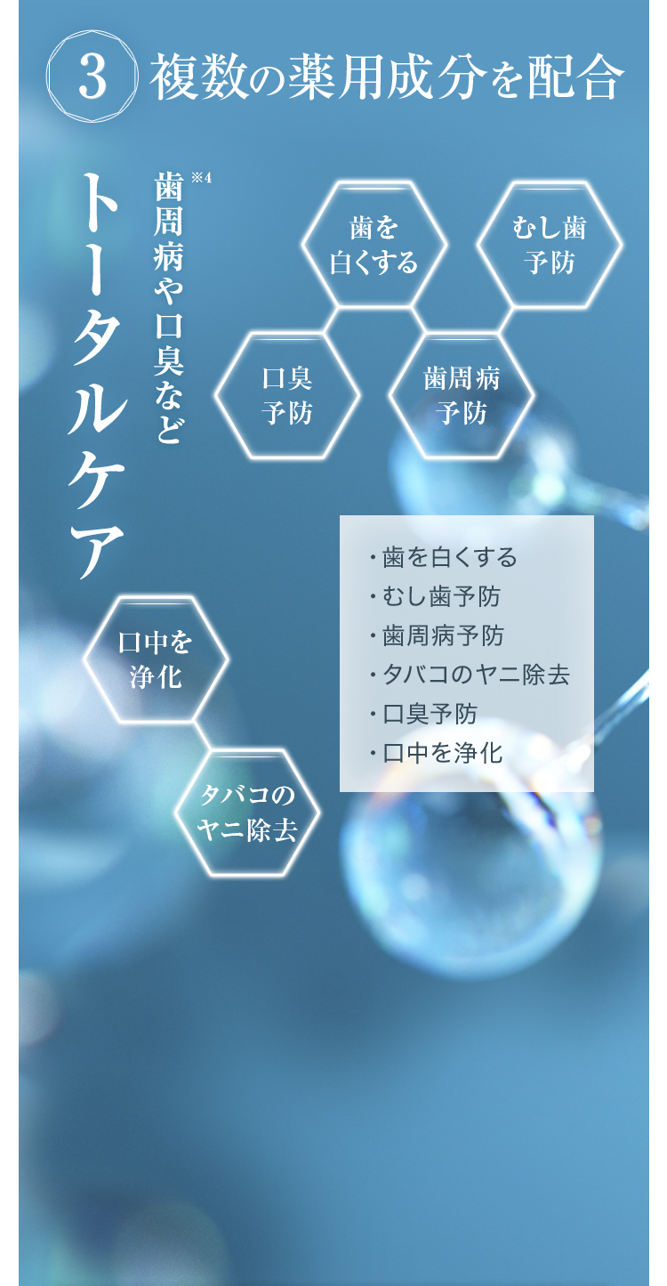 3 複数の薬用成分を配合